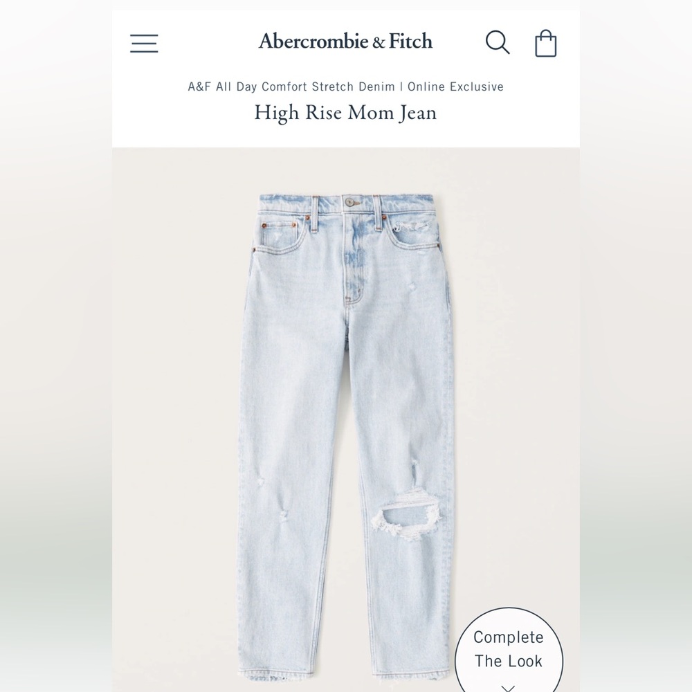 NWT Abercrombie & Fitch High Rise Mom jeans.
